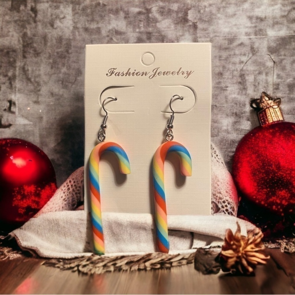 Candy Cane Dangle Earrings set of 2 pairs (new) - Picture 8 of 9